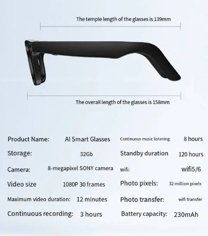 AI Camera Smart Glasses - Essential Tech