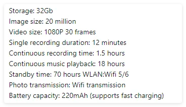 AI Camera Smart Glasses - Essential Tech