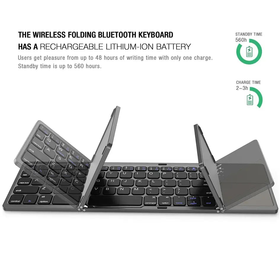 New Mini Wireless Bluetooth Folding Keyboard BO33 - Essential Tech