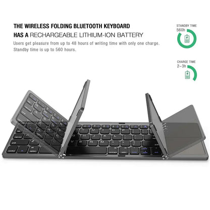 New Mini Wireless Bluetooth Folding Keyboard BO33 - Essential Tech